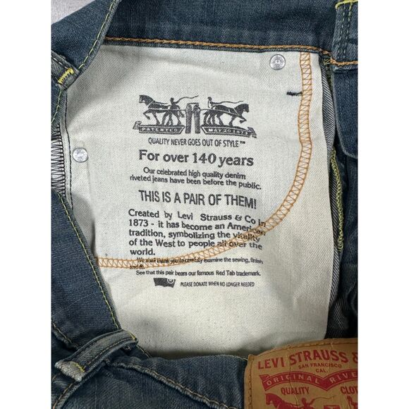 Levis Strauss 511 Men's Slim Straight Blue Distressed Jeans (32x30) - Picture 8 of 10